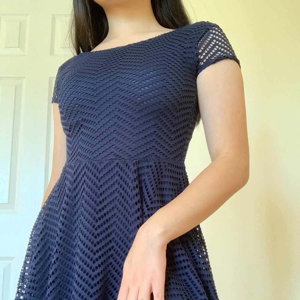 beautiful laced navy dress